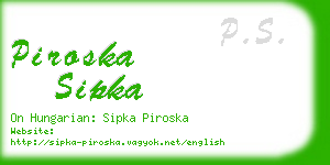 piroska sipka business card